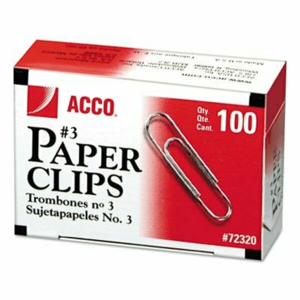 Gbc Office Products Group ACCO, PAPER CLIPS, SMALL NO. 3, SILVER, 1000PK 72320